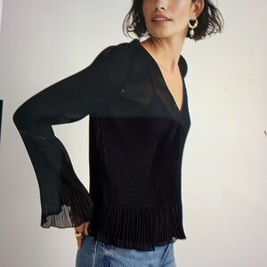Madewell Pleated Flare Sleeve Top S